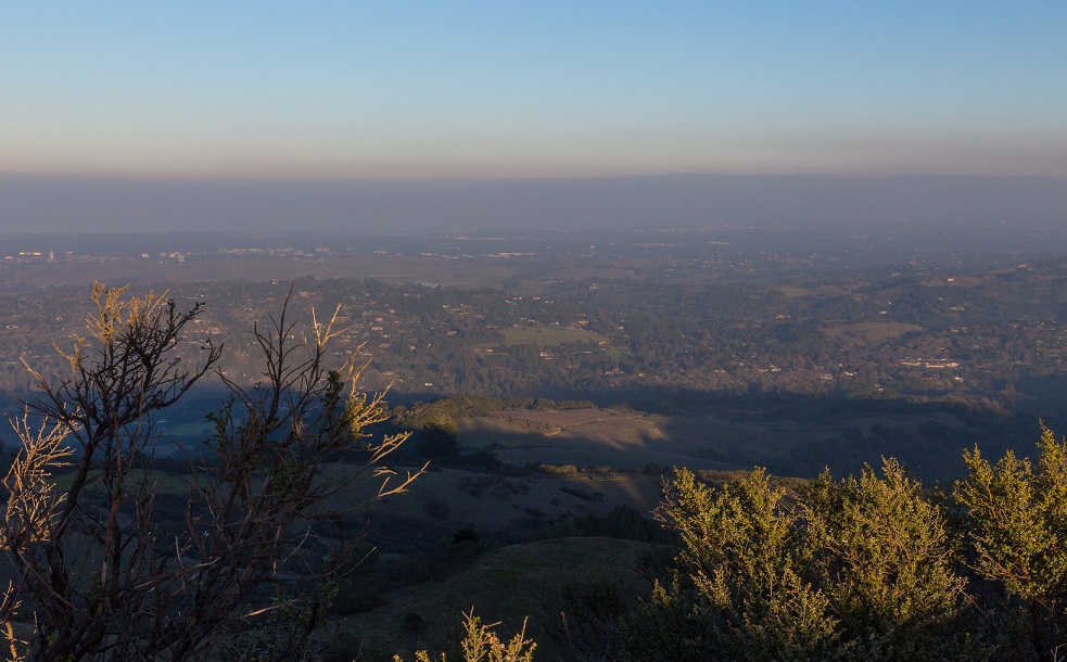 Pollution over the South Bay on January 3, 2015.