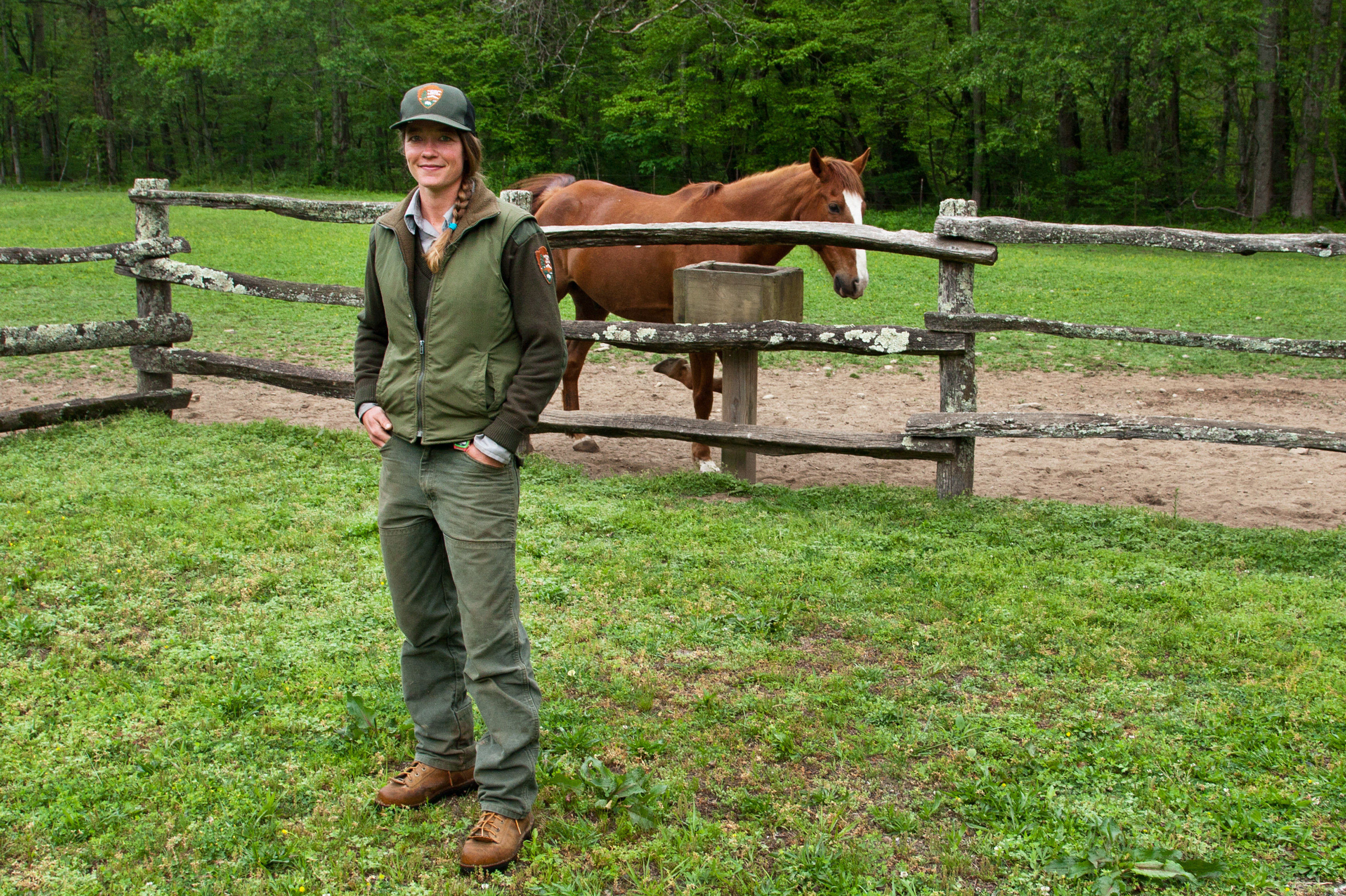 Heidi Brill works with the Trails crew as an animal caretaker. She has been working for the National Park Service for 8 years.