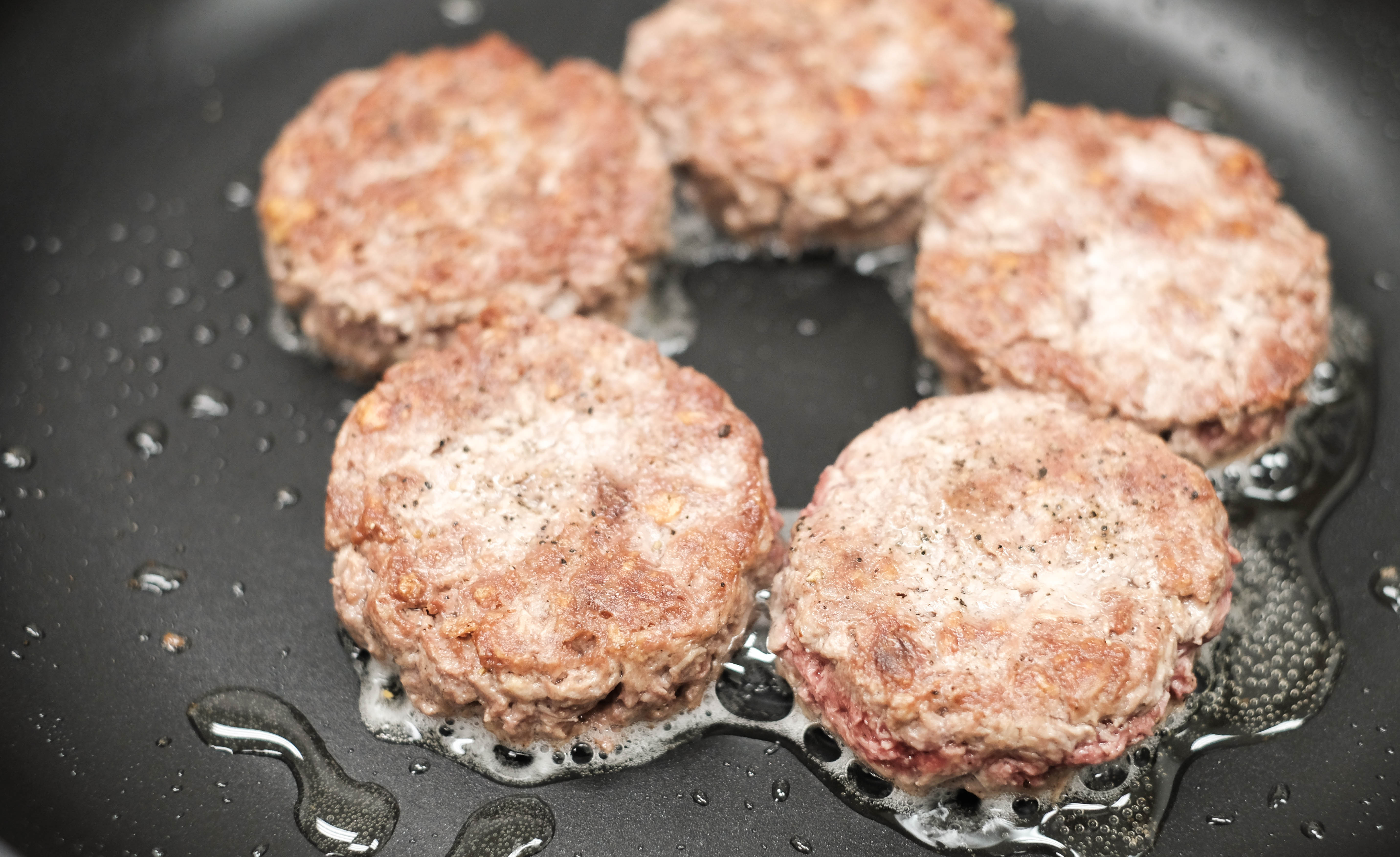 Coconut oil in the burgers mimics the consistency of beef fat. 