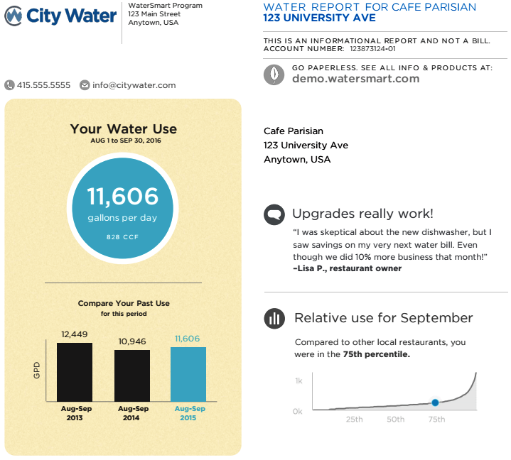 Part of what a WaterSmart Software Home Water Report could include for customers. 