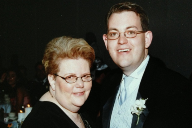 Charles Ornstein with his mother Harriet Ornstein on his wedding day. (Randall Stewart, photo courtesy of Charles Ornstein)