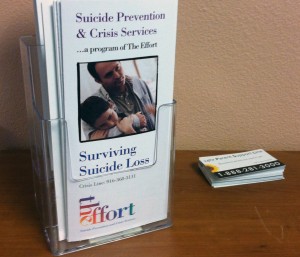 Hotline information for suicide prevention efforts (Photo: Lauren Whaley)