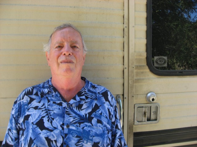 Fred Smith lives in his RV in Palo Alto. (Ryder Diaz/KQED)