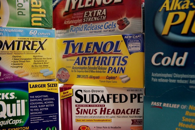 Many over-the-counter products contain acetaminophen. One dose is usually not a problem, but it's easy to lose track of how much your child is taking. An overdose can cause liver failure or death. (Scott Olson/Getty Images)
