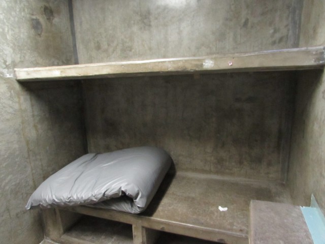  Bunk of an empty segregation cell at California State Prison-Sacramento. (Julie Small/KQED)