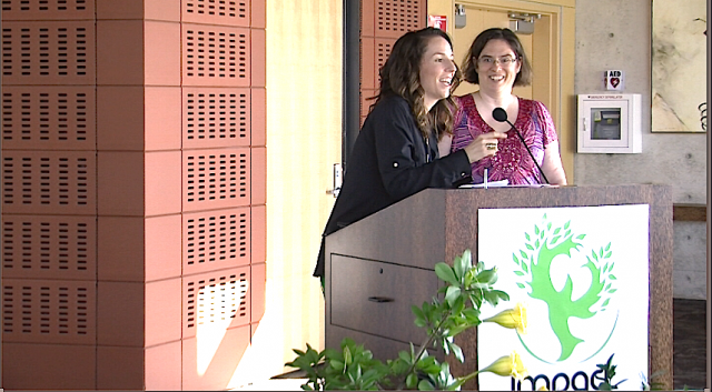 Ellen Frudakis (left) and Johanna Baker co-founded Impact Young Adults ten years ago. (Kenny Goldberg/KPBS)