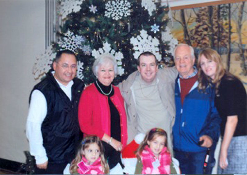 Shawn Brackin (top middle) celebrating Christmas with his family at Napa State Hospital in December, 2011.