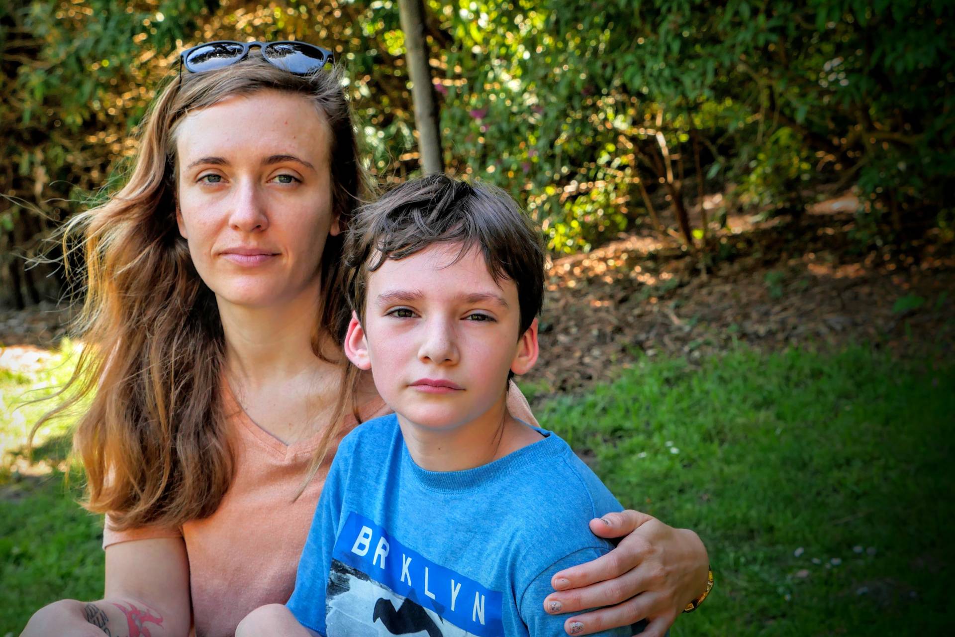 Natalie Dunnege and her son, Strazh.