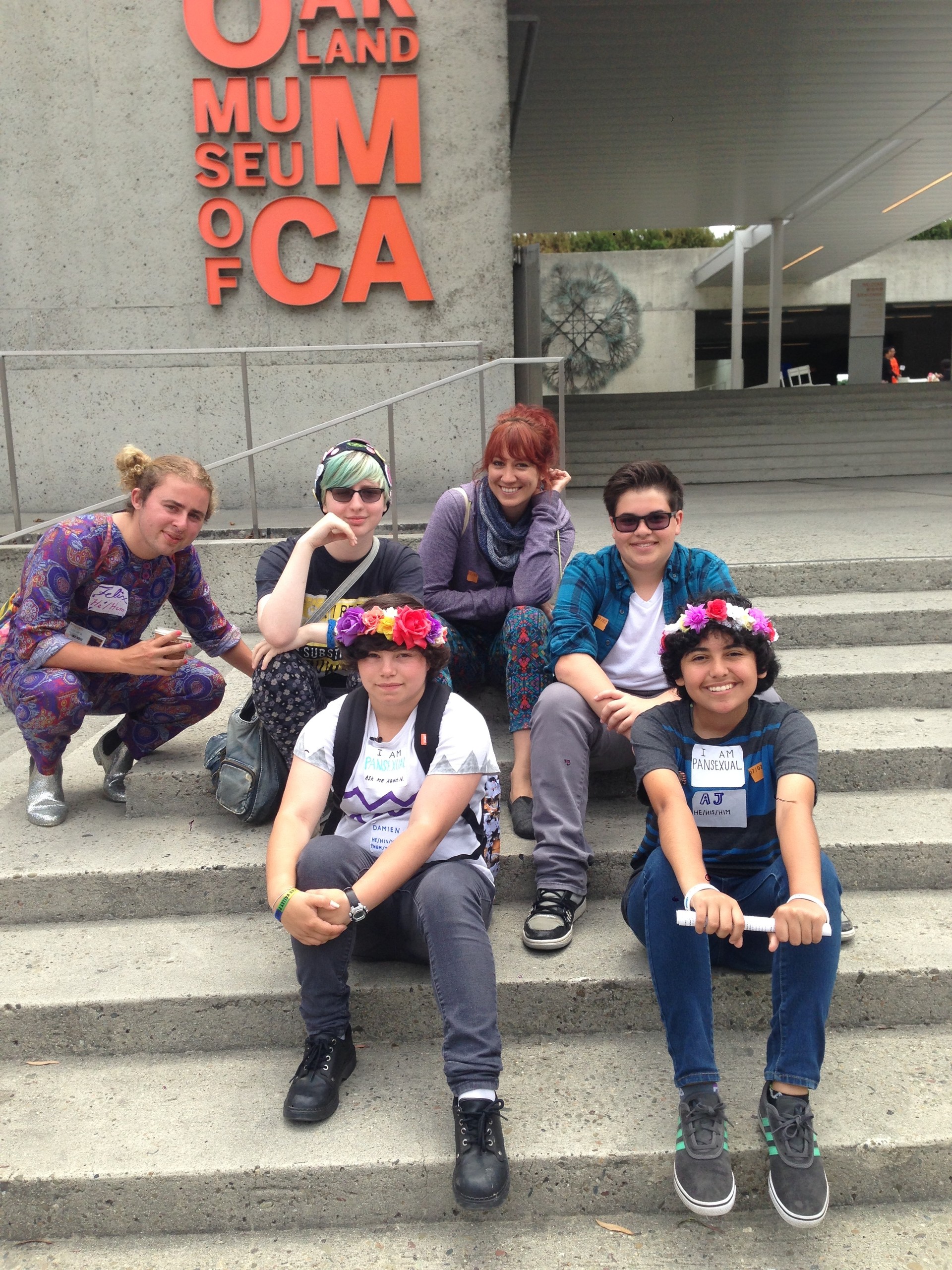 Teens in Camp Kickin' It, a day camp for transgender teens, go on an excursion to the Oakland Museum.