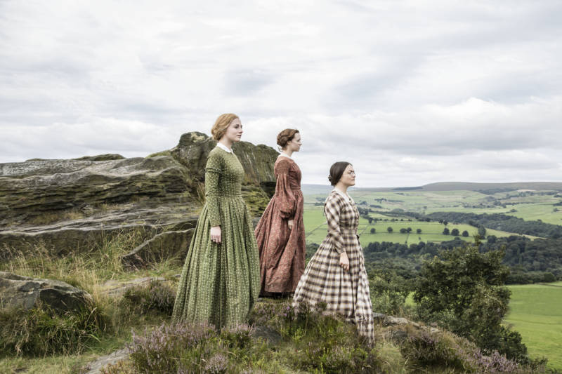 Picture Shows (from left to right): Ann Bronte (CHARLIE MURPHY), Emily Bronte (CHLOE PIRRIE), and Charlotte Bronte (FINN ATKINS) ("To Walk Invisible: The Bronte Sisters")
