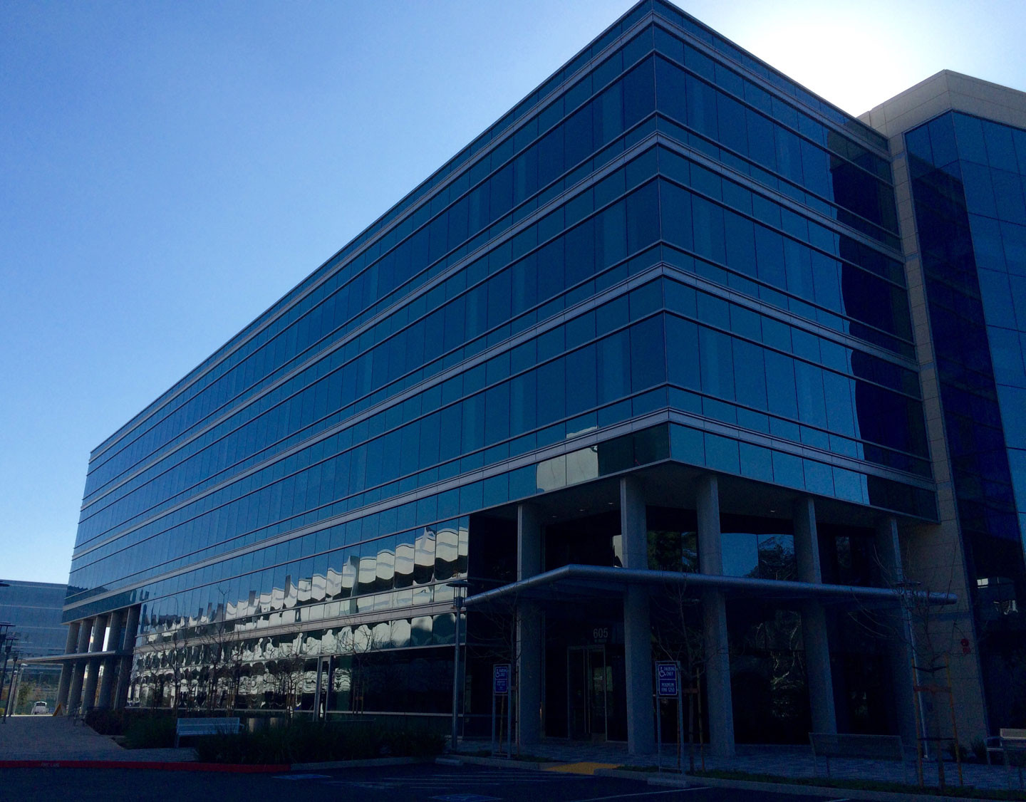 The new LinkedIn office in Sunnyvale was built by global developer Kilroy Realty based in Los Angeles.   Beth Willon/KQED