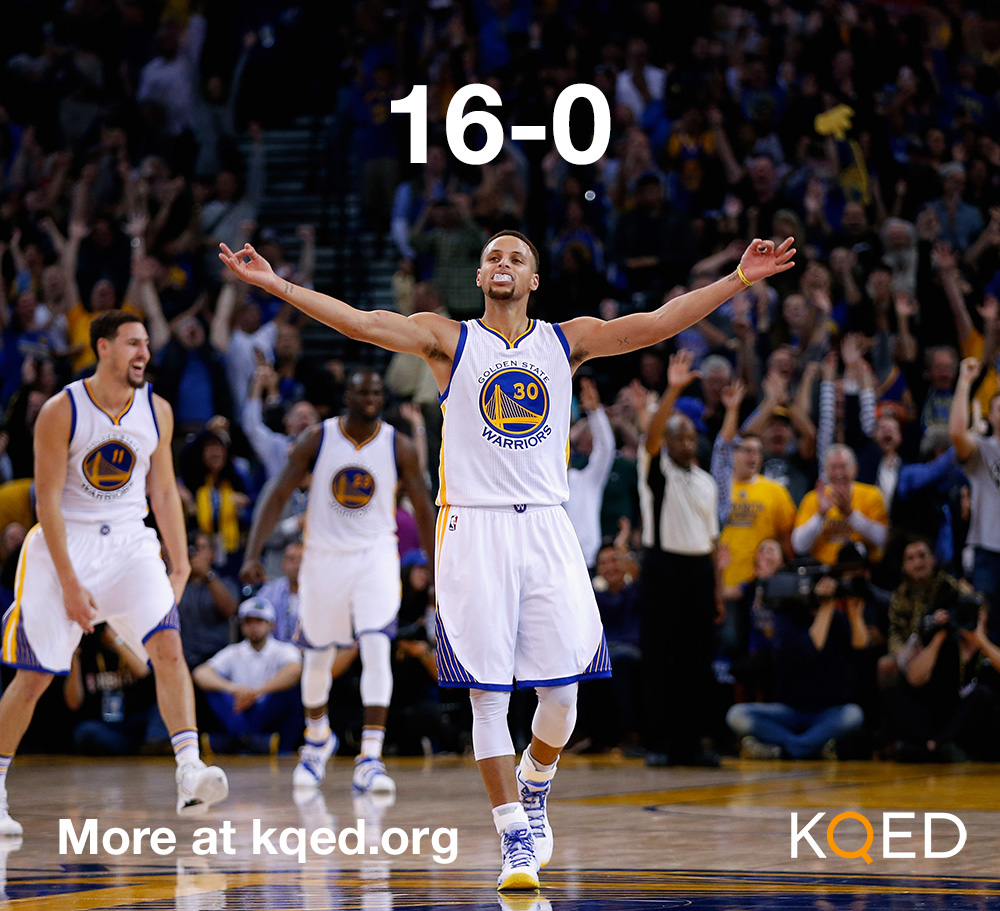 Steph Curry and the Warriors moved to 16-0 after defeating the Lakers Tuesday night.