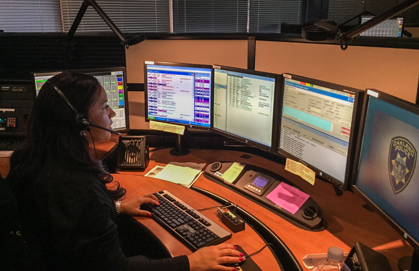 Michelle Bauer, a dispatcher at Oakland's 911 center.  Tara Siler/KQED