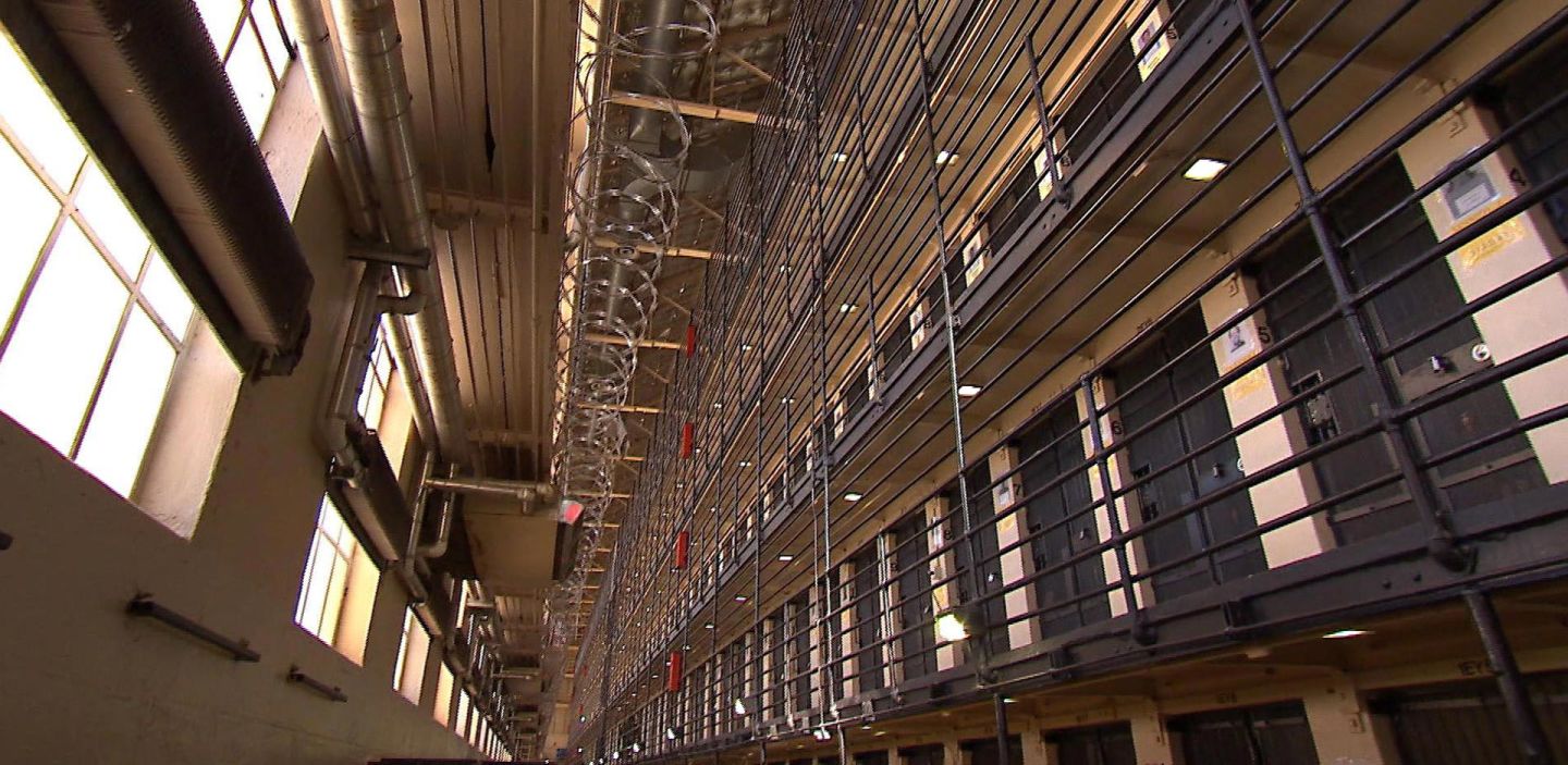 The East Block with its 520 single-cells is by far the largest housing on death row. Inmates spend much of their time in a space that’s about 6 feet by 9 feet, with no privacy and just a few amenities, including TV. Blake McHugh/KQED