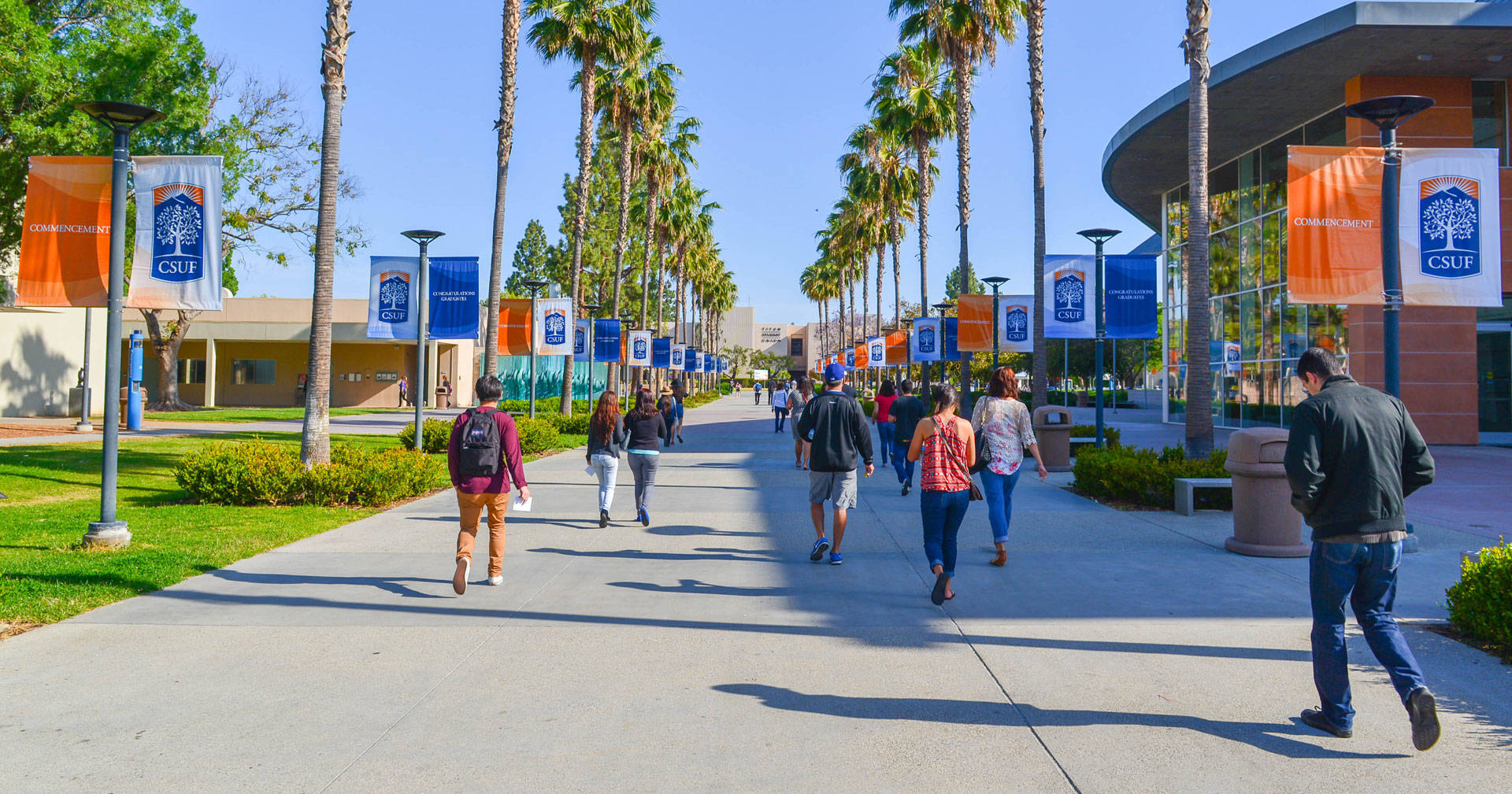 Students walk on the campus of California State University, Fullerton. Jack Miller/Flickr
