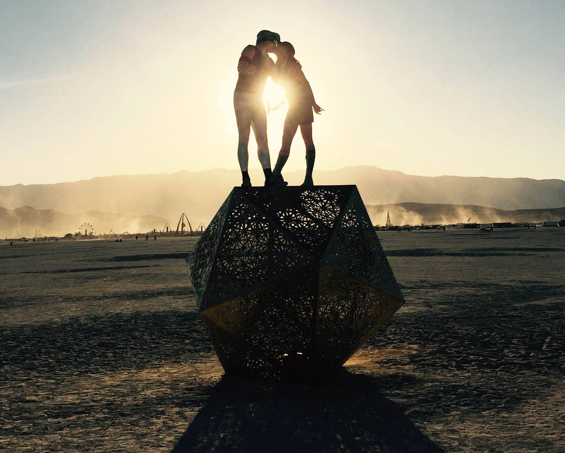 April Dembosky and her husband at Burning Man, 2015.  Courtesy of April Dembosky