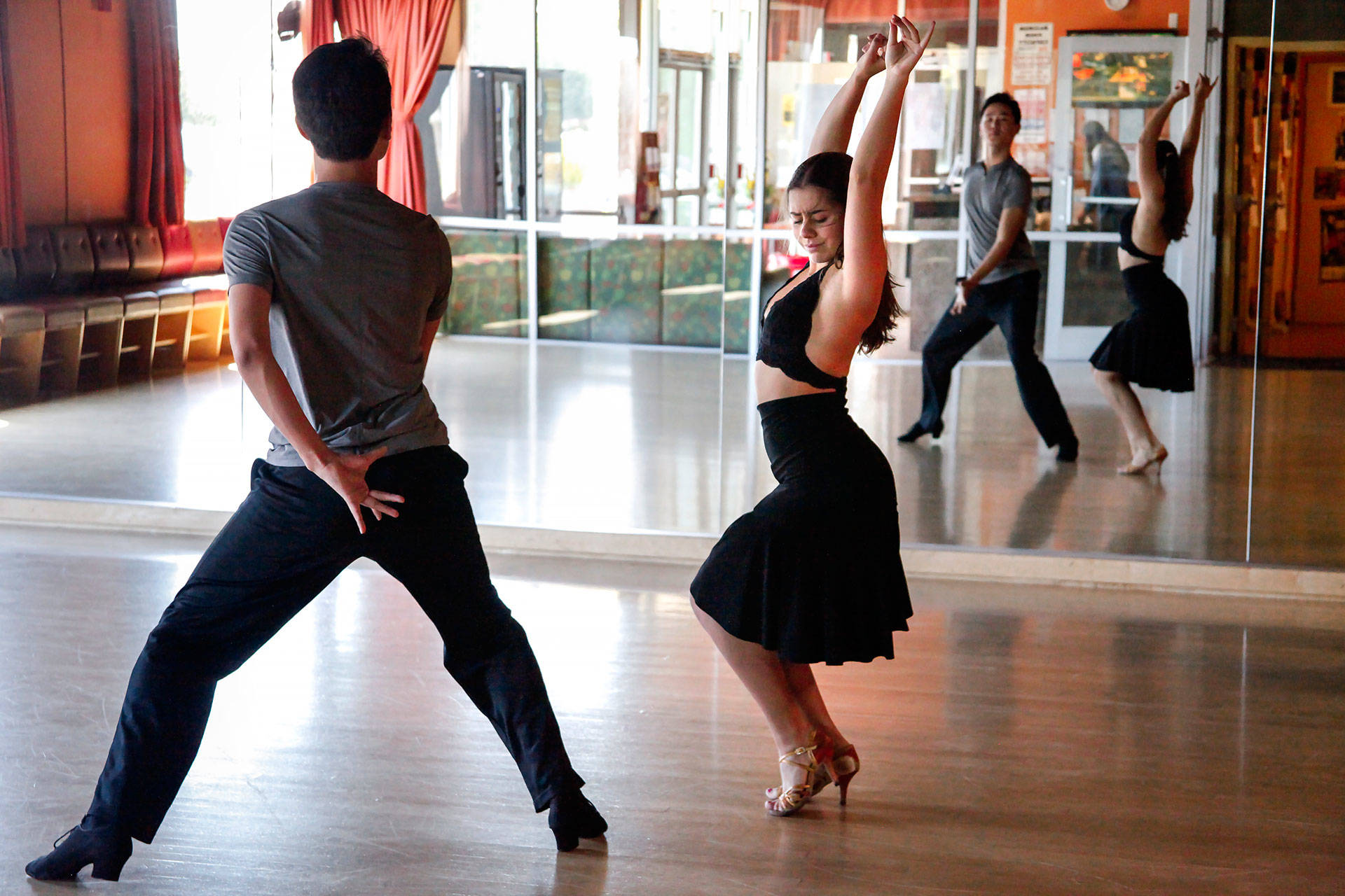 Bumchin Tegshjargal started dancing with his partner. Michelle Klets, a year and a half ago. In that short time, they’ve become one of the country’s top young couples in Latin dance.  Brittany Hosea-Small/KQED