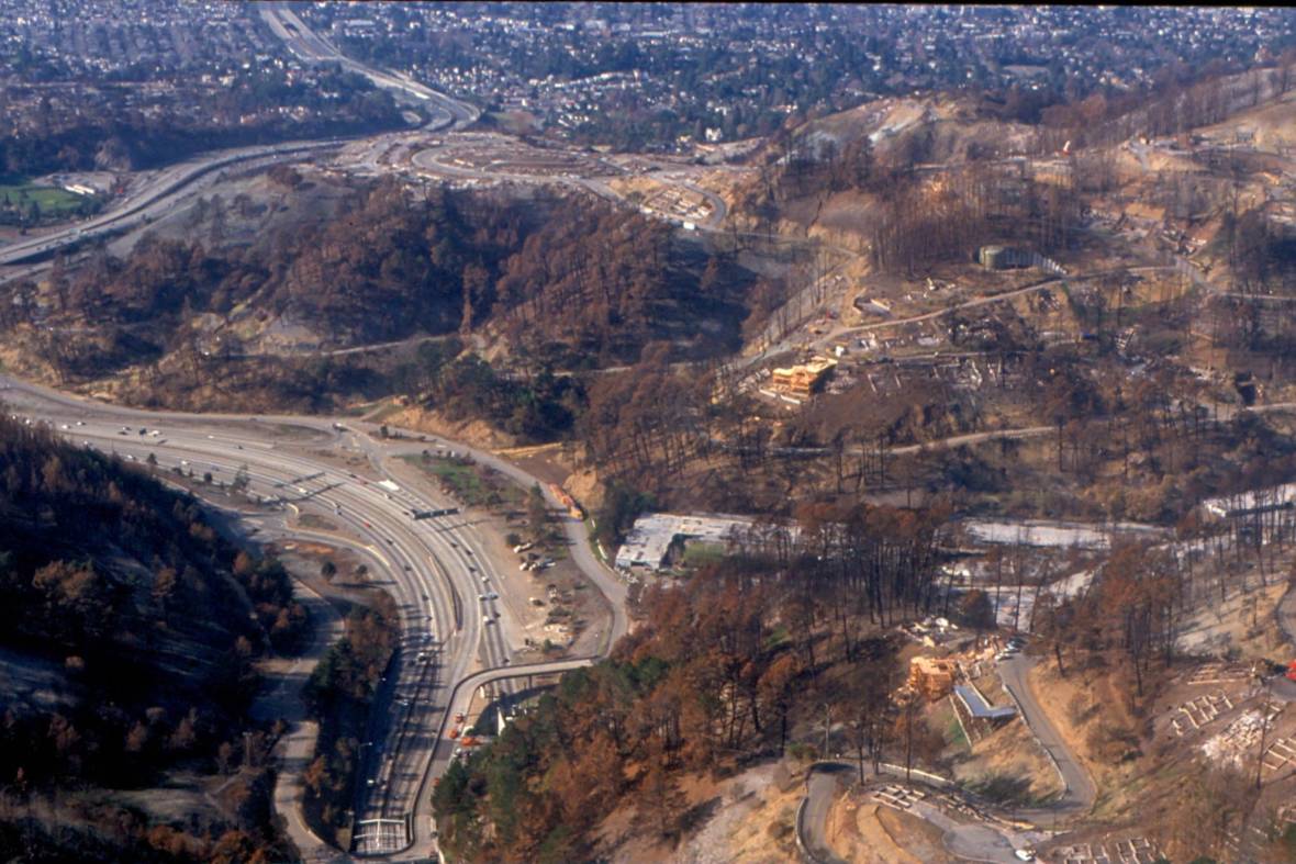 The devastating East Bay Hills Fire of 1991 swept down Temescal Canyon, quickly destroying nearly everything in its path. The area now is largely rebuilt with homes that are bigger than ever. Carroll Williams