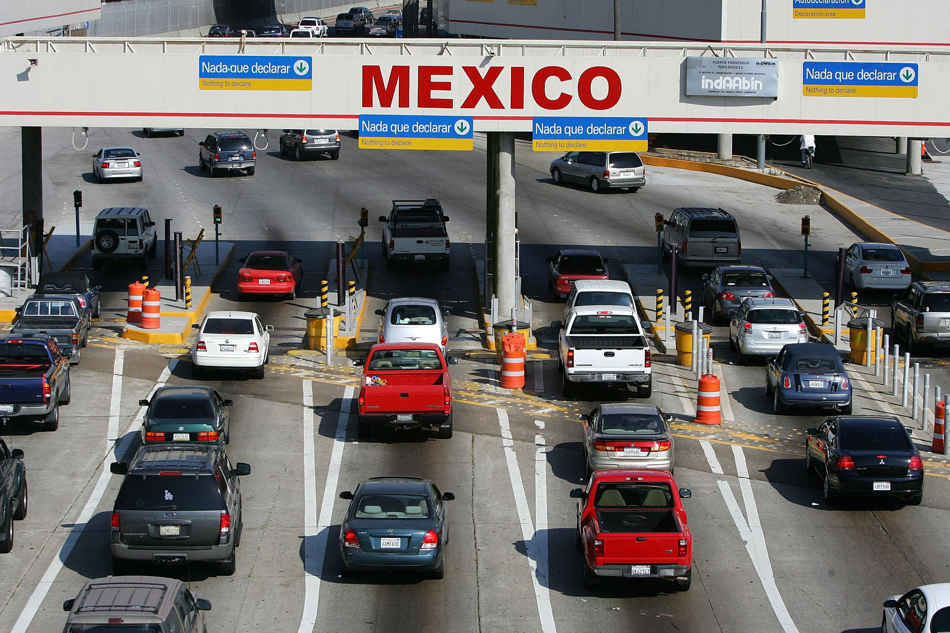 Traffic enters Mexico from the U.S. at the San Ysidro border crossing. David McNew/Getty Images