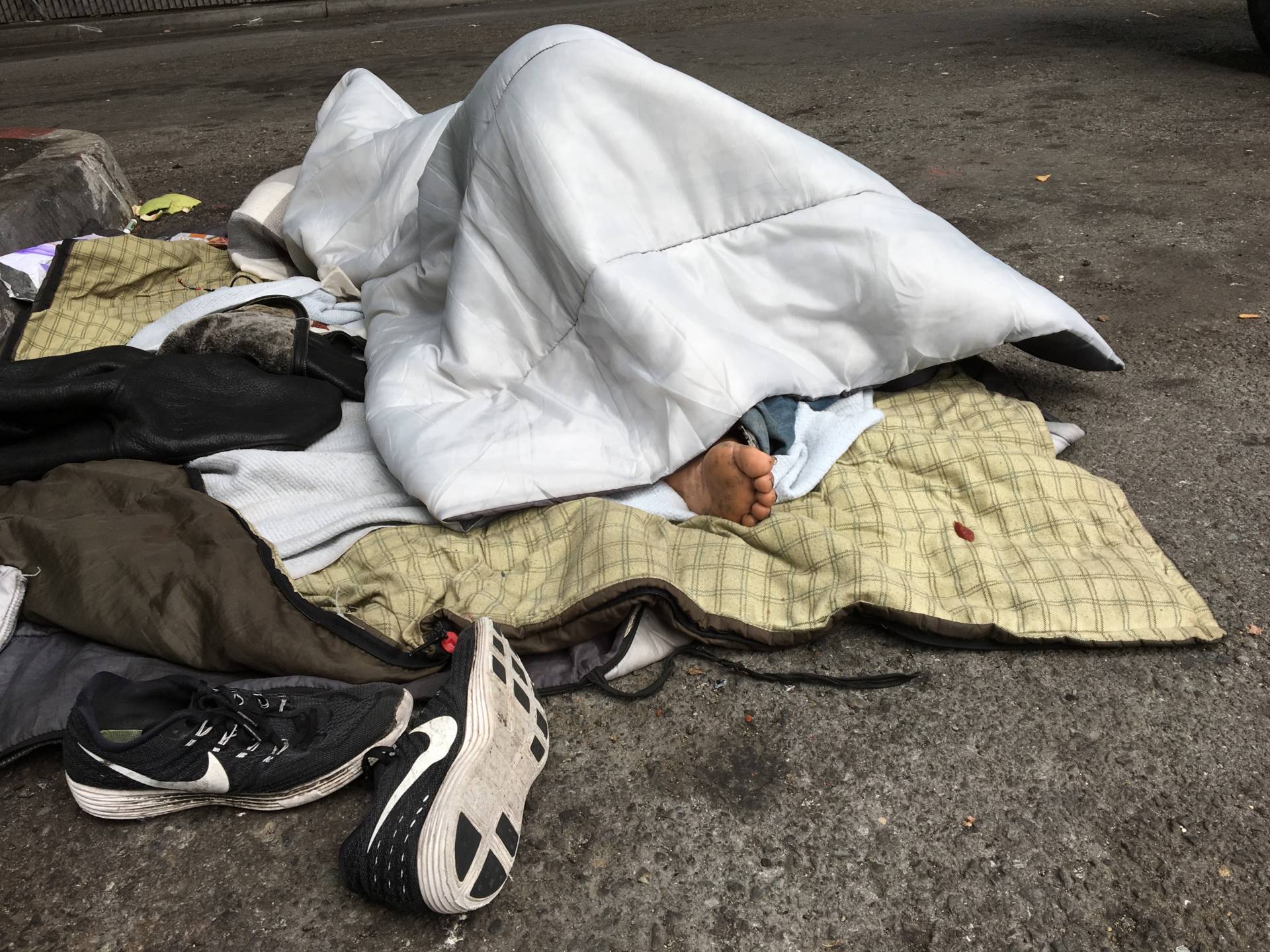 Sleeping on Dore Street, San Francisco. Dan Brekke/KQED