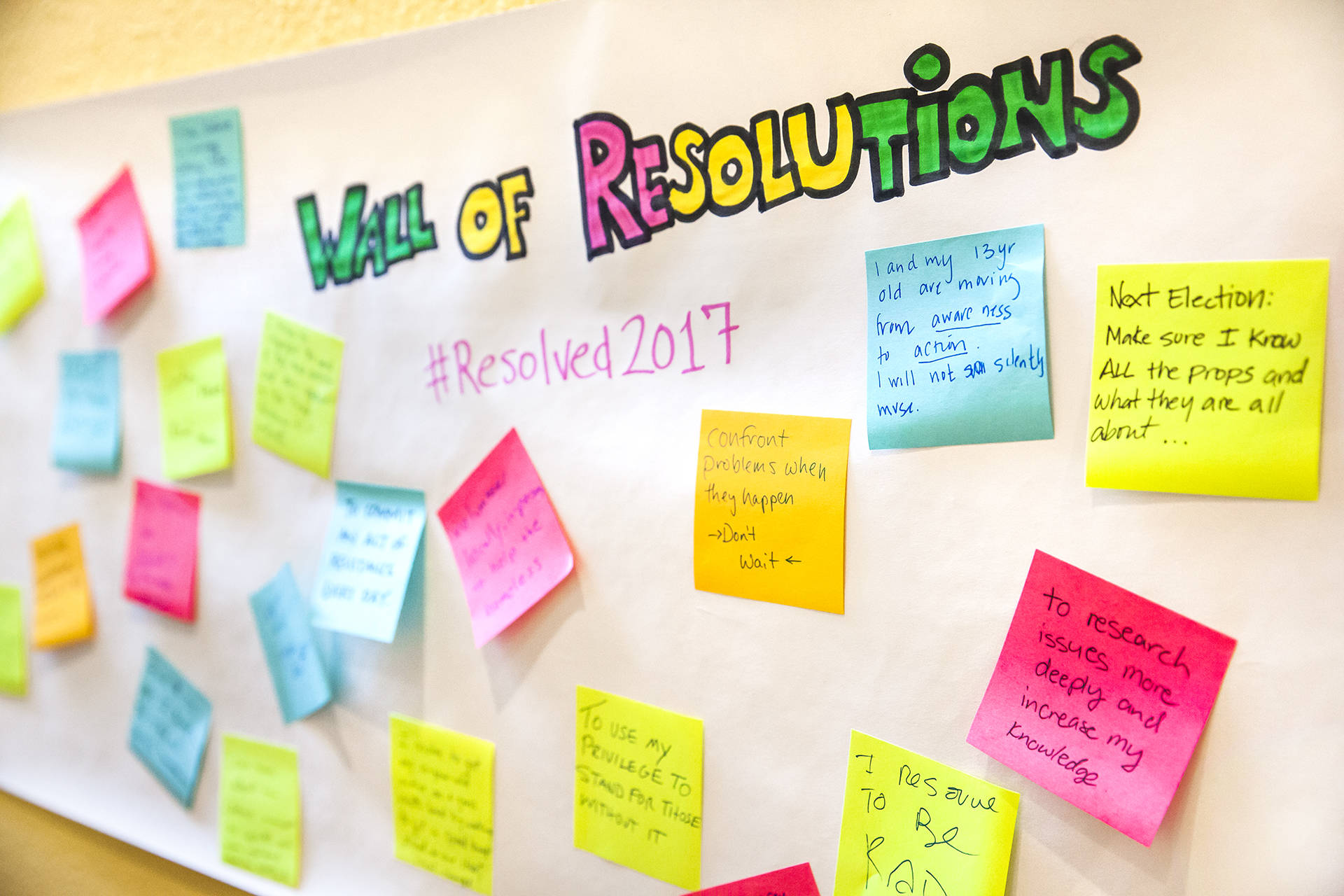 Wall of Resolutions at KQED. Brittany Hosea-Small/KQED