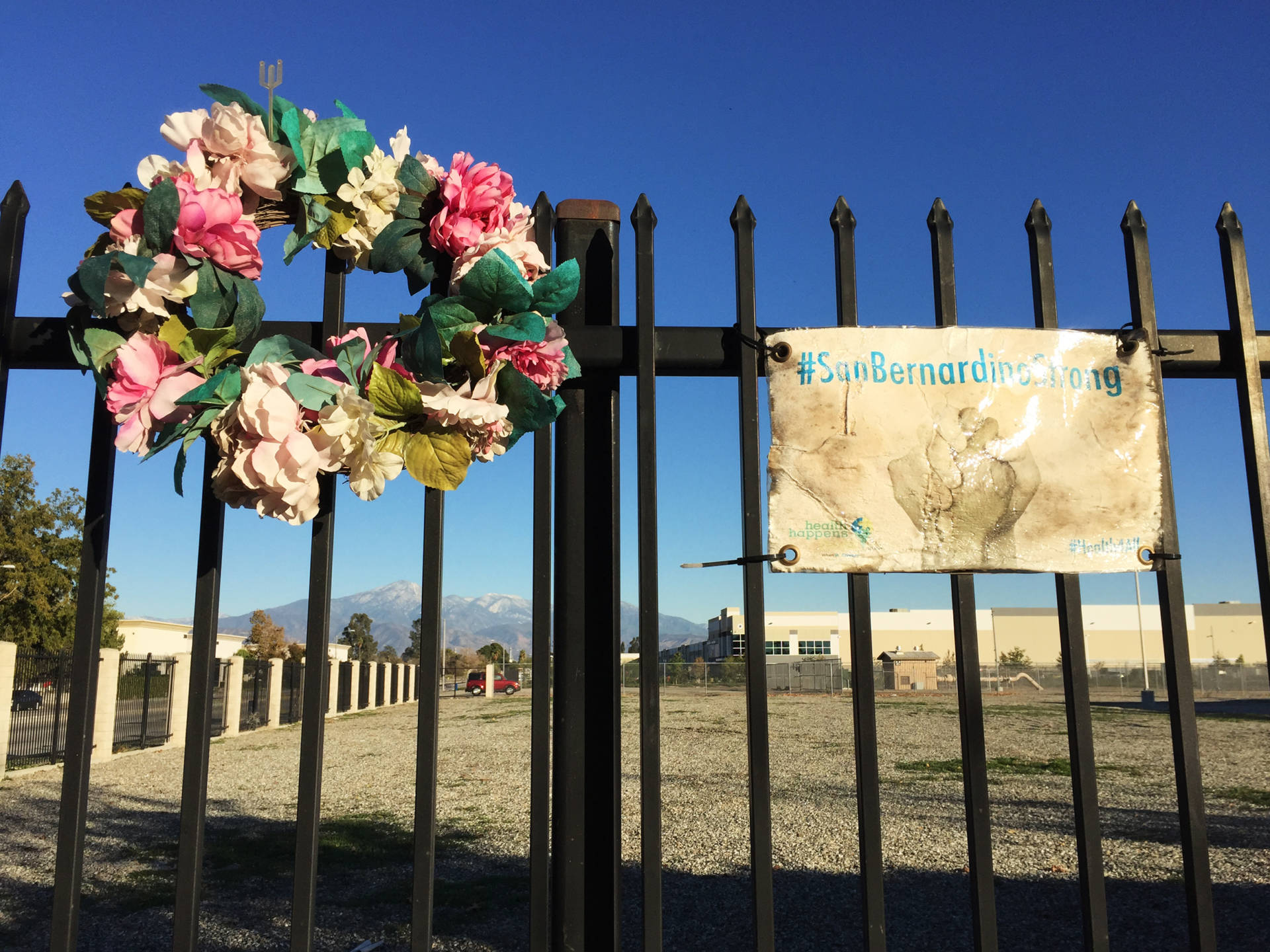 A memorial to the victims killed in San Bernardino on Dec. 2, 2015. Nathan Rott/NPR