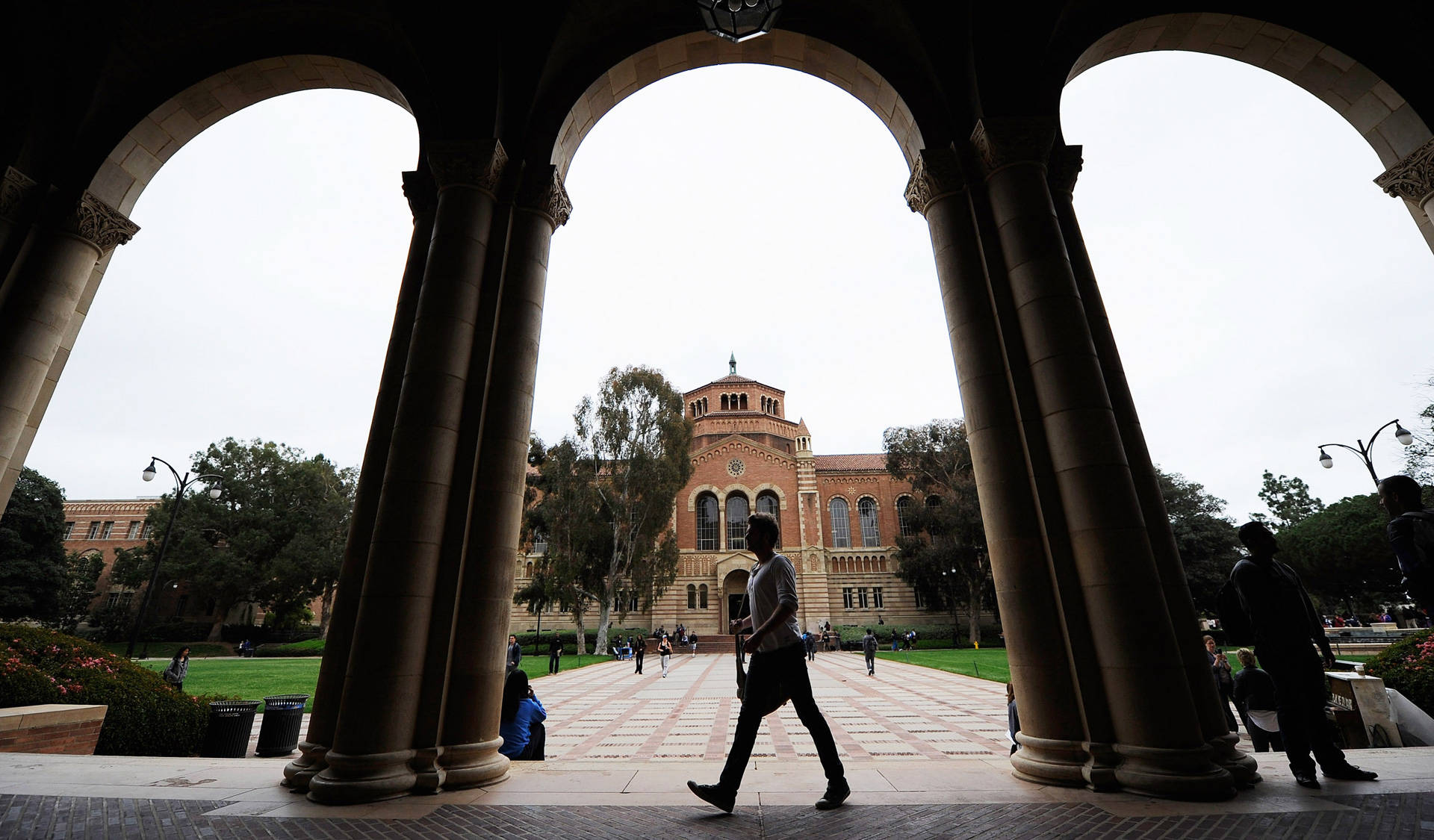 A student walks near Royce Hall on the campus of UCLA. Kevork Djansezian/Getty Images