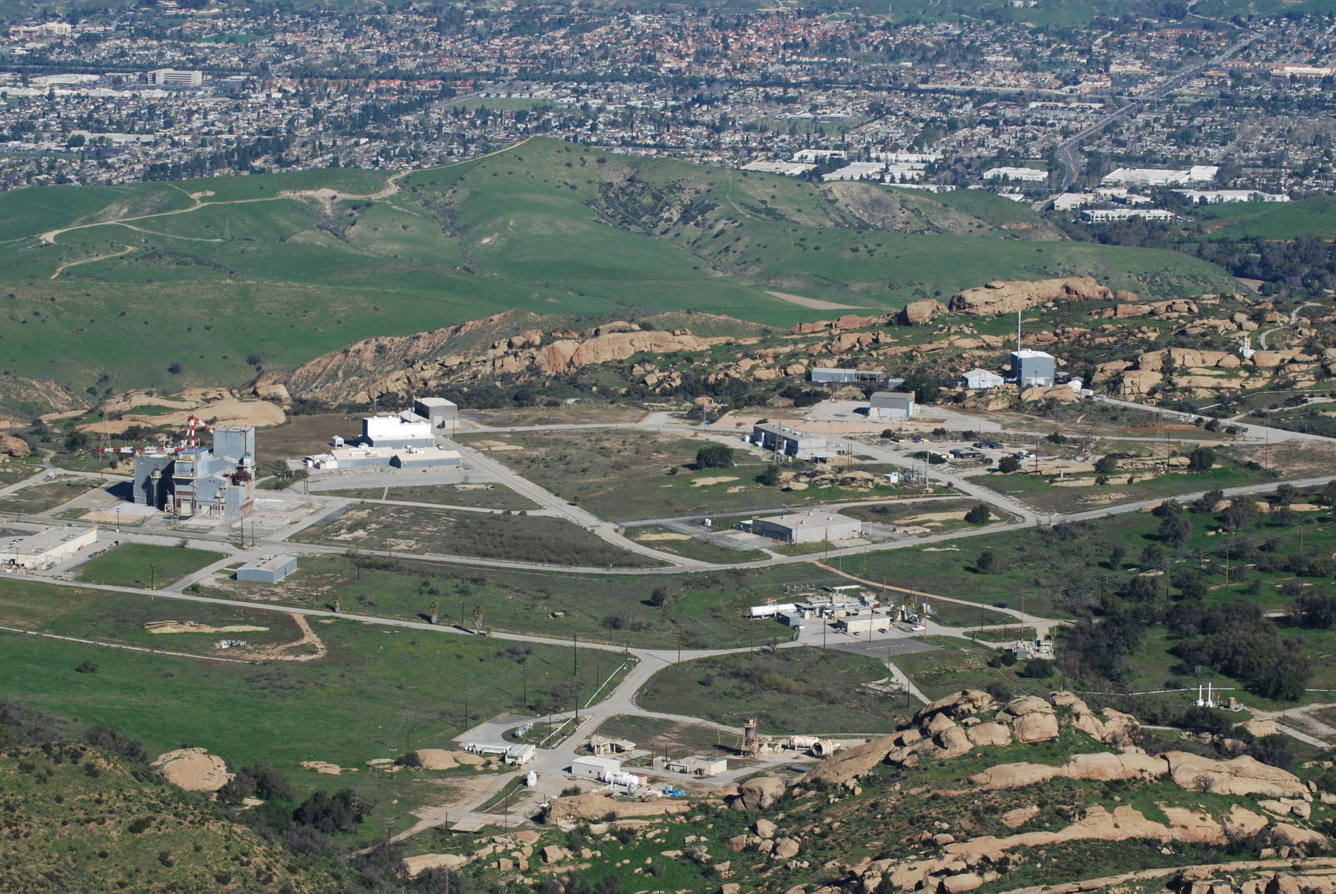 The Santa Susana Field Laboratory lies in a mountain range between the San Fernando Valley and the city of Simi Valley. This is a view of the part of the laboratory where a nuclear reactor underwent a partial meltdown in 1959. Santa Susana's nuclear and chemical contamination has never been fully cleaned up. William Preston Bowling