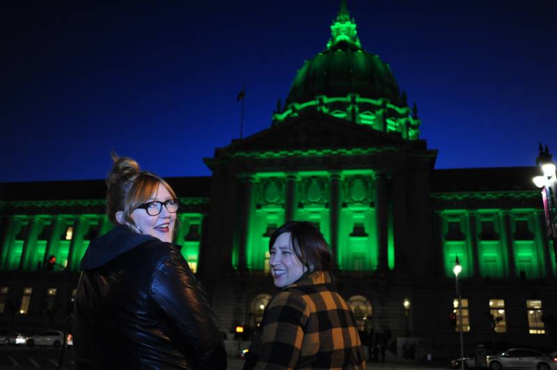 Katie Emigh met up with her best friend Kim Ish for St. Patrick's Day — but first a stop at her favorite landmark.