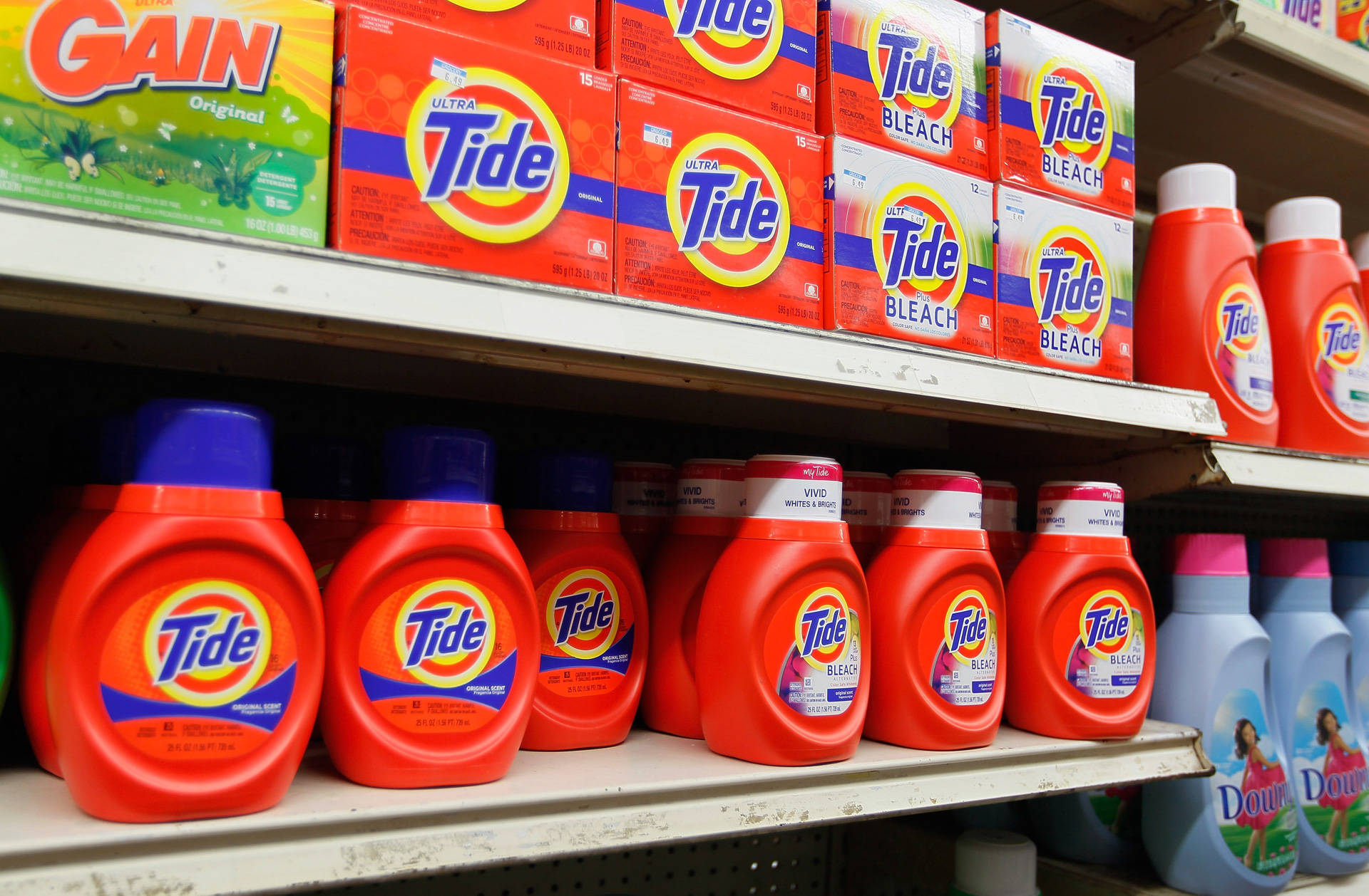 Laundry detergent on sale at a supermarket. Joe Raedle/Getty Images