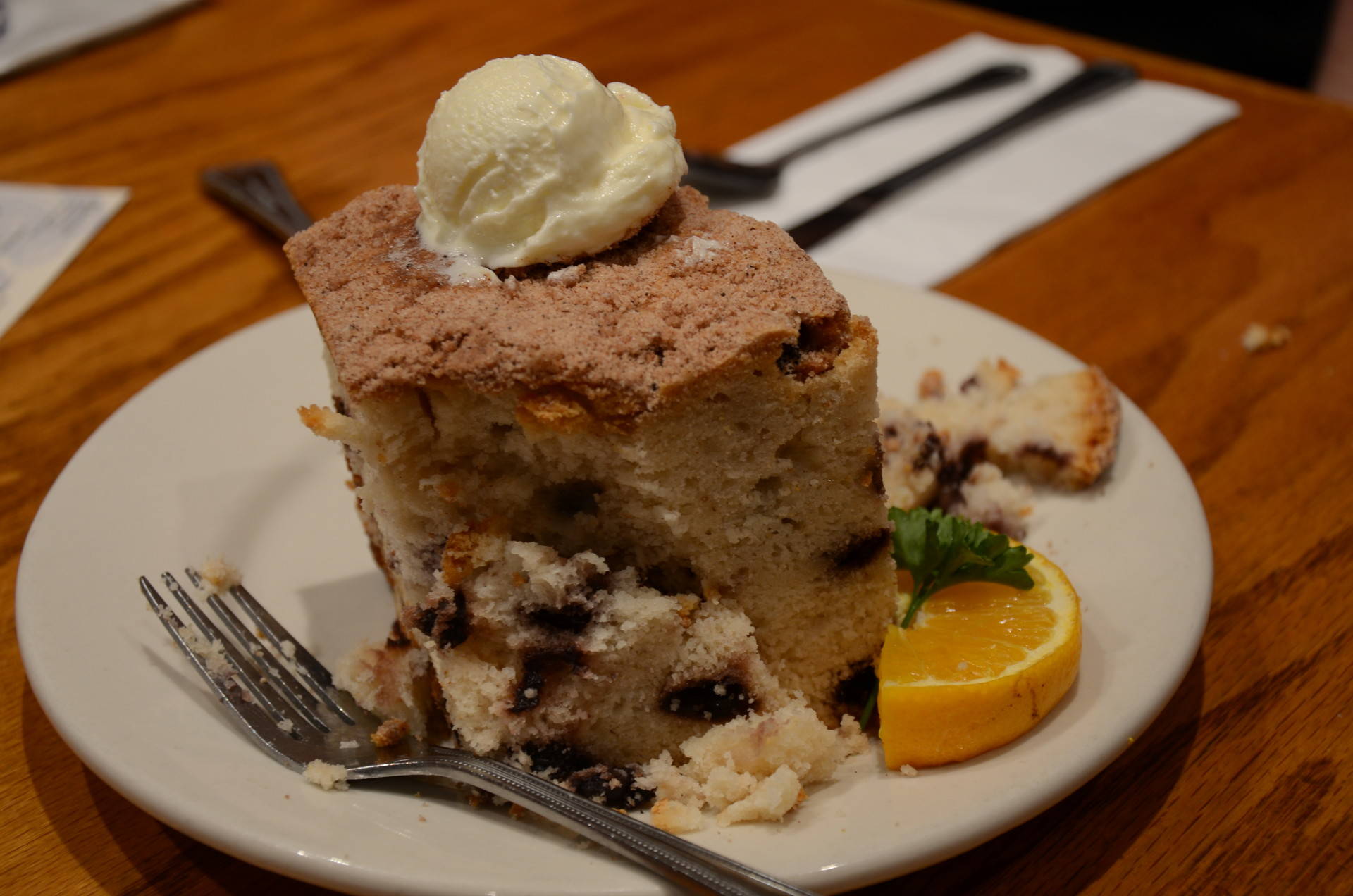 Hobee's famous blueberry coffee cake was invented by Peter Taber in the restaurant's early years. Ryan Levi/KQED