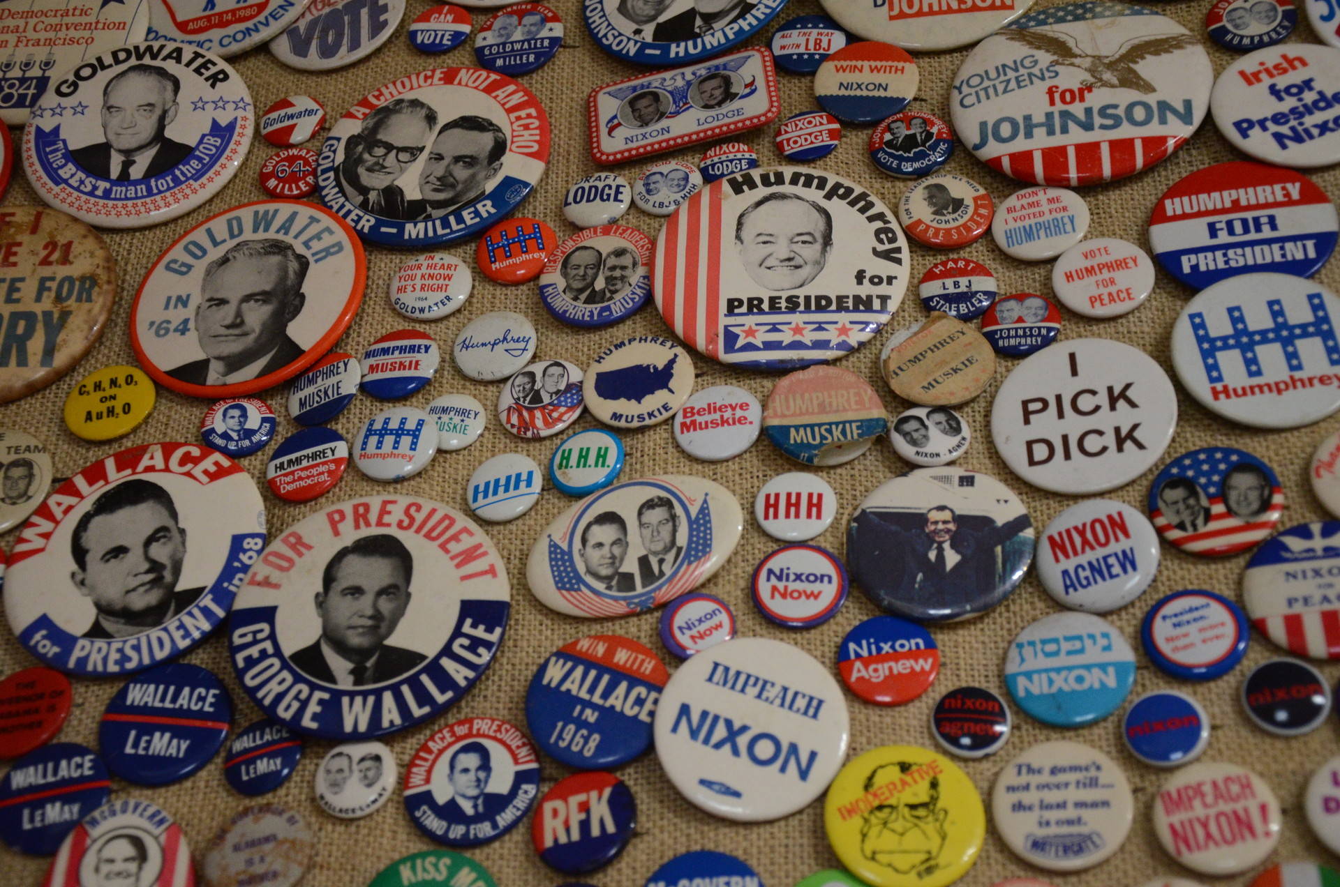 Alan Rosenzweig started collecting buttons when he was 12 years old. His collection now totals more than 240,000. Ryan Levi/KQED