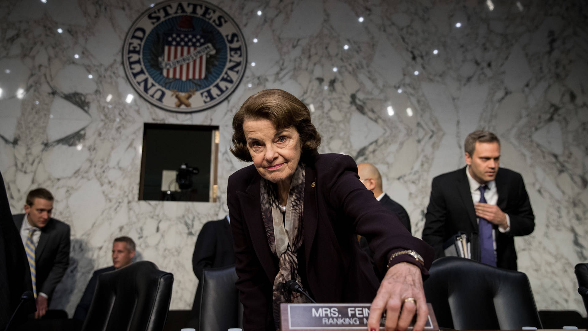 Ranking member Sen. Dianne Feinstein arrives for a Judiciary Committee hearing on Capitol Hill in December. Critics have raised questions about her age as she runs for re-election. Drew Angerer/Getty Images