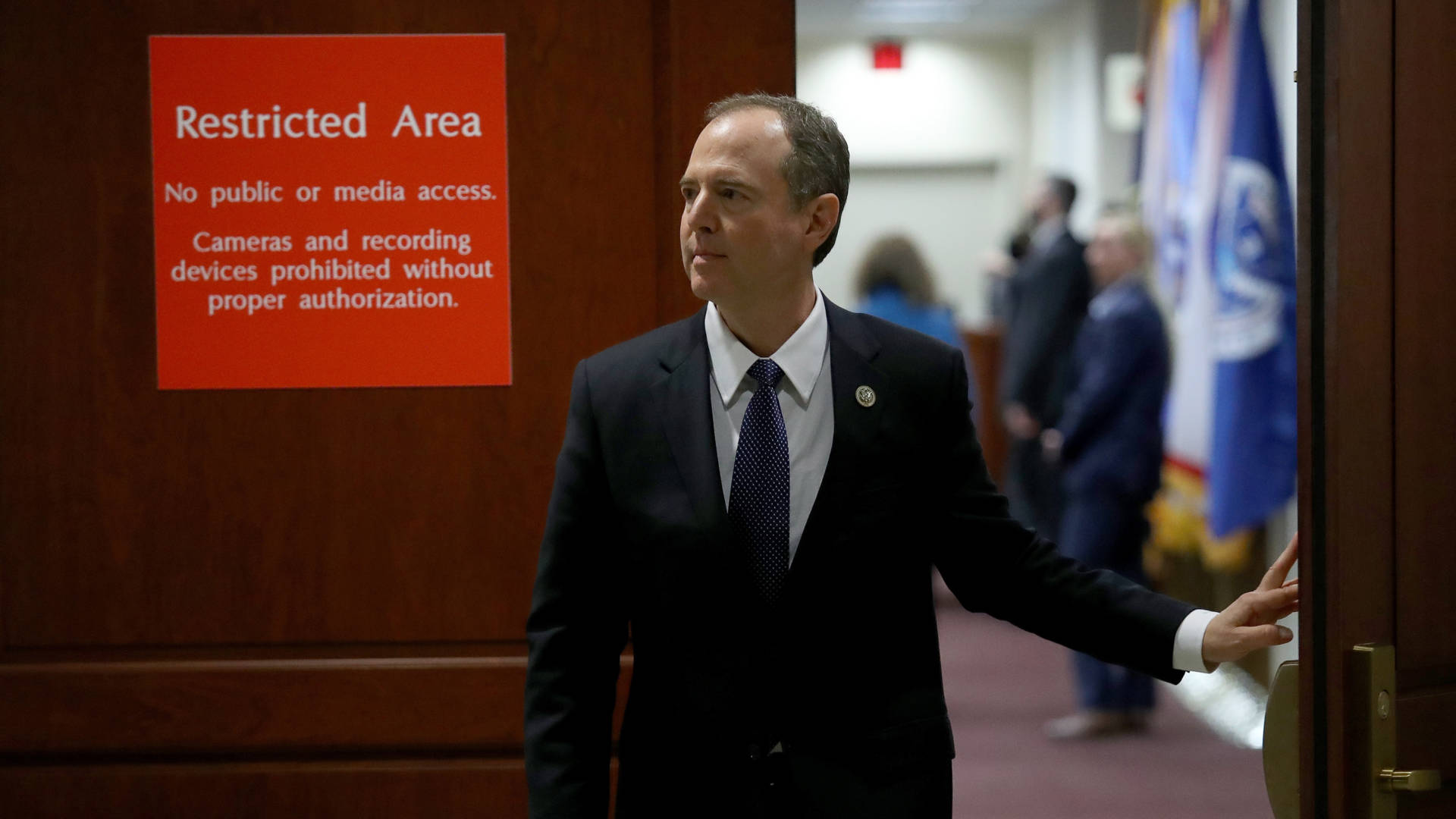 Rep. Adam Schiff, D-Calif., now chairman of the House Intelligence Committee, leaving a committee meeting at the U.S. Capitol on Feb. 5, 2018. Win McNamee/Getty Images