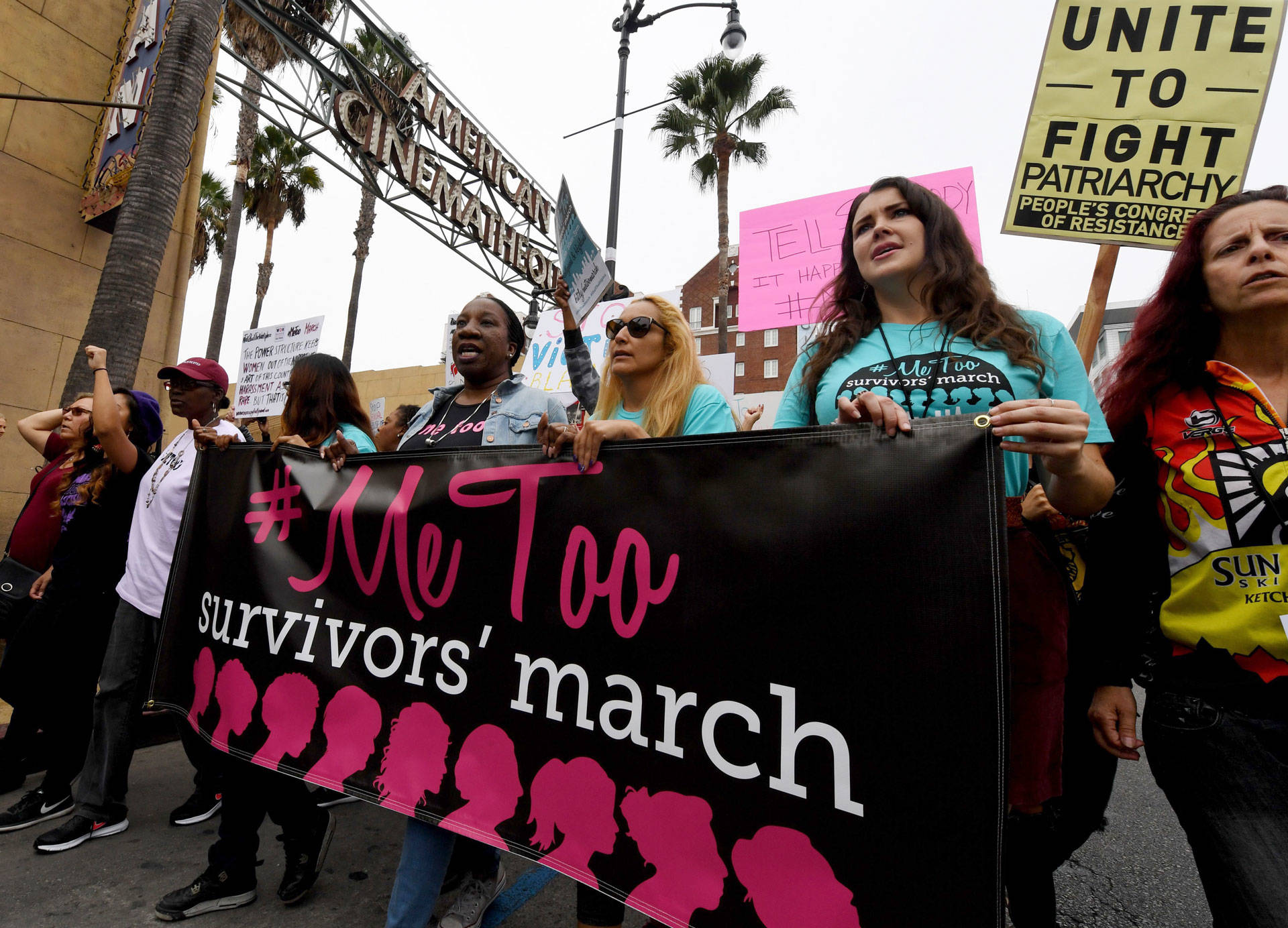 Victims of sexual harassment, sexual assault, sexual abuse and their supporters protest during a #MeToo march in Hollywood on Nov. 12, 2017. MARK RALSTON/AFP/Getty Images