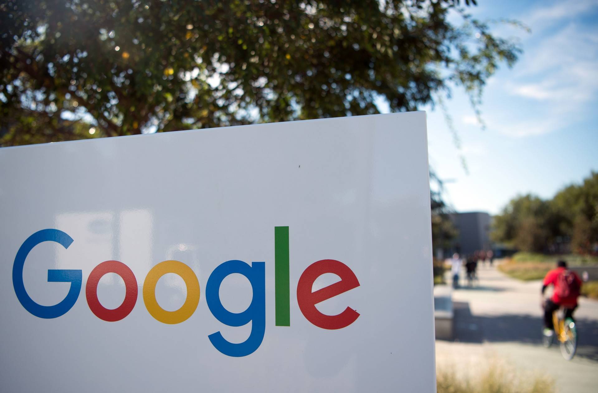 The Google sign and logo at the Googleplex in Menlo Park. JOSH EDELSON/AFP/Getty Images