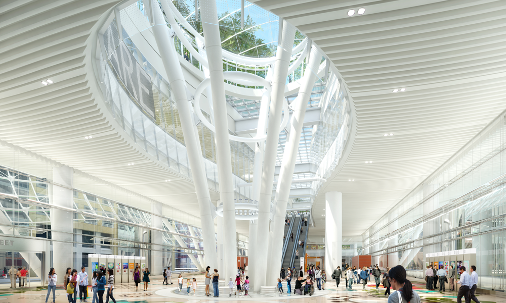 An artist's rendering of the Salesforce Transit Center's Grand Hall.  Transbay Joint Powers Authority