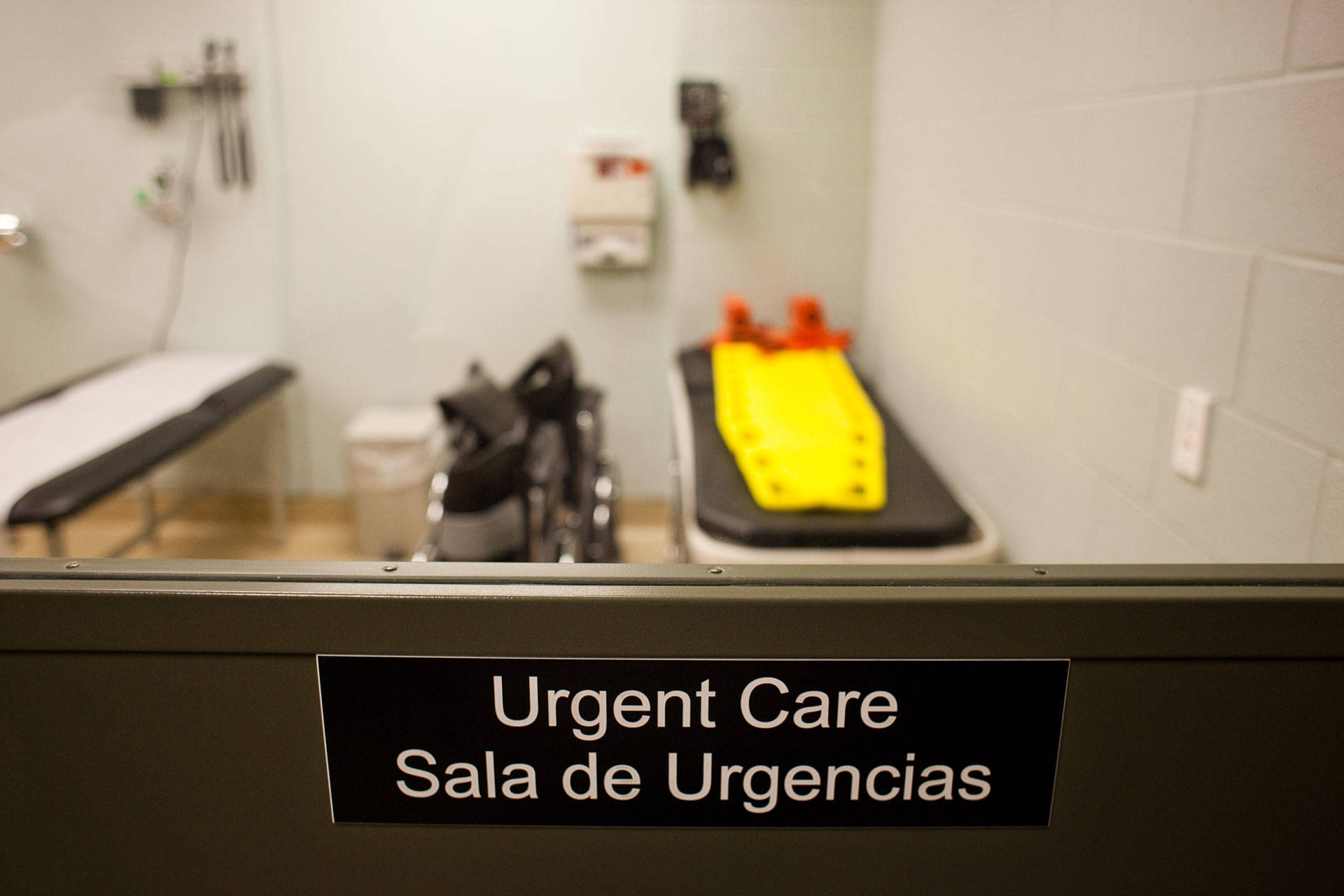 A medical facility inside the Karnes County Residential Center, pictured on July 31, 2014 in Karnes City, Texas. ICE uses the center to hold detained immigrant families. Drew Anthony Smith/Getty Images