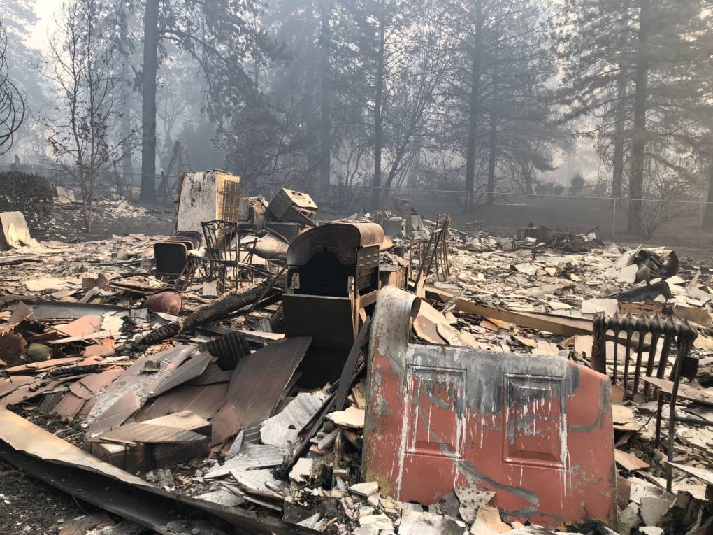 Paradise Apartments completely burned to the ground in the Camp Fire. Sonja Hutson/KQED