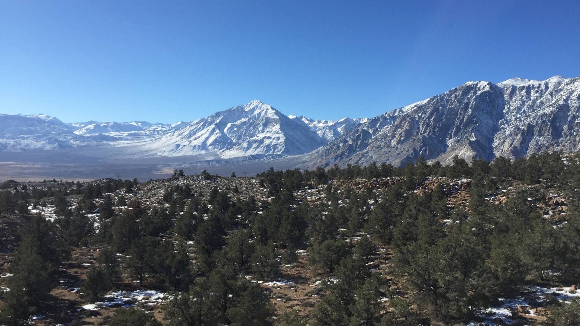 The Eastern Sierra Nevada  near Mammoth Lakes. The town is surrounded by U.S. Forest Service and Bureau of Land Management land and, with the government shutdown, 'the landlords are absent.' Kirk Siegler/NPR