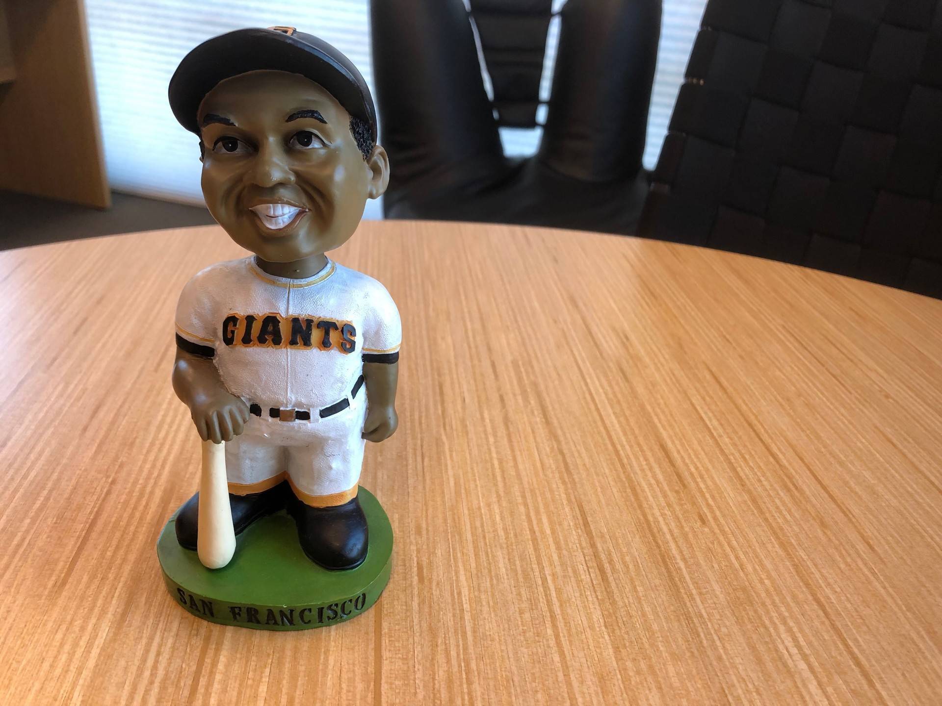 The first 25,000 fans in the gates at 3Com Park on May 9, 1999, received this Willie Mays bobblehead, the first time a bobblehead had been given away at a sporting event.  Ryan Levi/KQED
