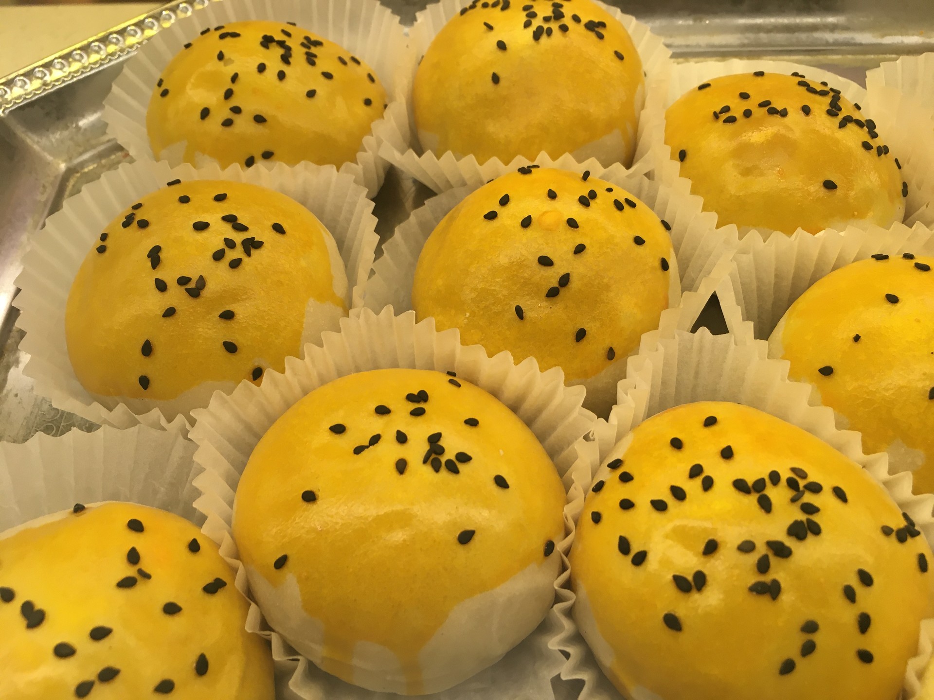 Salted egg yolk buns at Dzui’s Cakes and Desserts in San Jose.