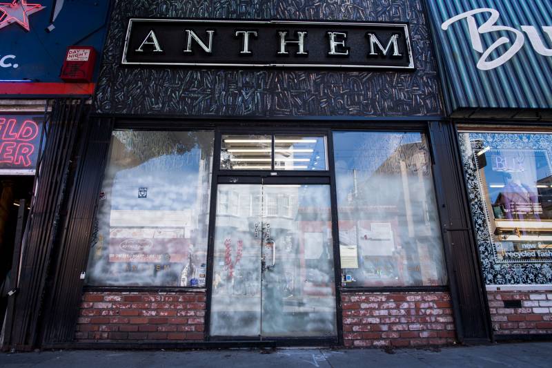 The Anthem shoe store sits empty in the Upper Haight.