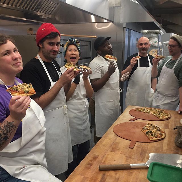 Employee-owners at Arizmendi in Emeryville enjoy the fruits of their labor.