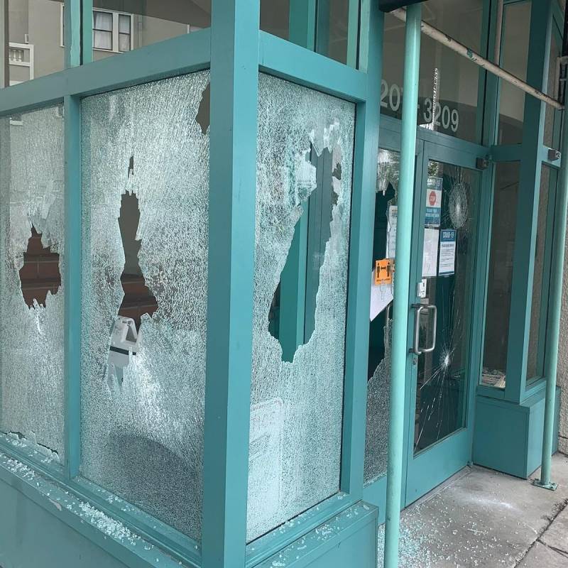 Oakland LGBTQ Community Center vandalized. Witnesses say a man approached the building Saturday morning and shattered its windows with a golf club while yelling racist and homophobic comments. The Oakland Police Department is investigating the incident.
