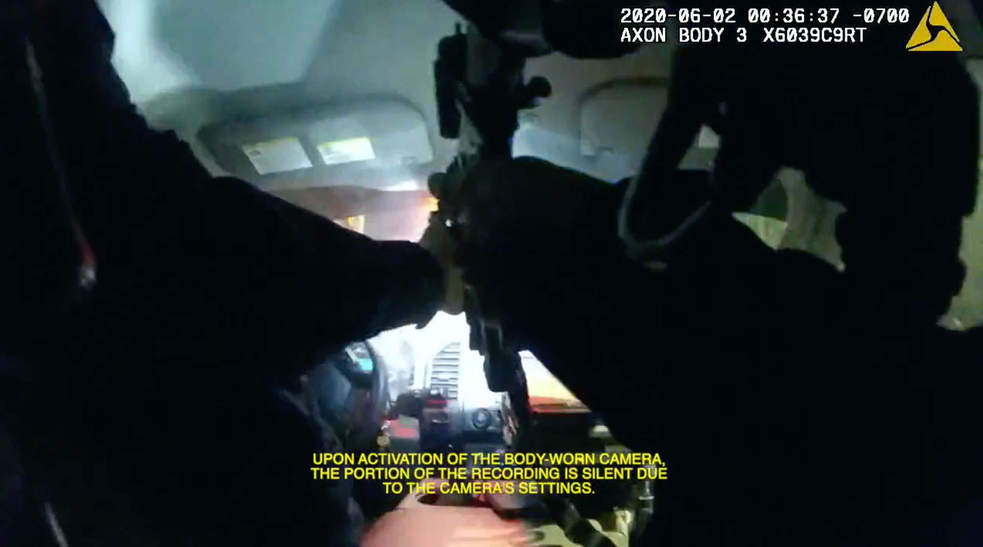 Footage from a body camera worn by the Vallejo police detective who shot Sean Monterrosa shows the moment he fired his rifle through the windshield of a police truck.