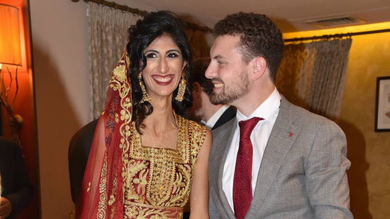 Faten Bushehri (L) is from Bahrain and engaged to a man in the Netherlands.