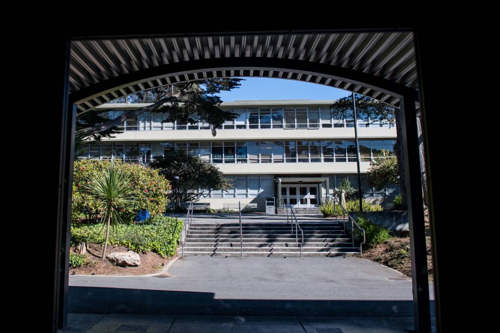 An empty campus at San Francisco State University on Wednesday, Mar. 11, 2020. Beth LaBerge/KQED