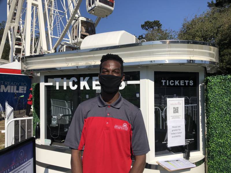 SkyStar Observation Wheel greeter David Saffold says most of the people riding the new Ferris wheel-style attraction in Golden Gate Park are Bay Area locals.