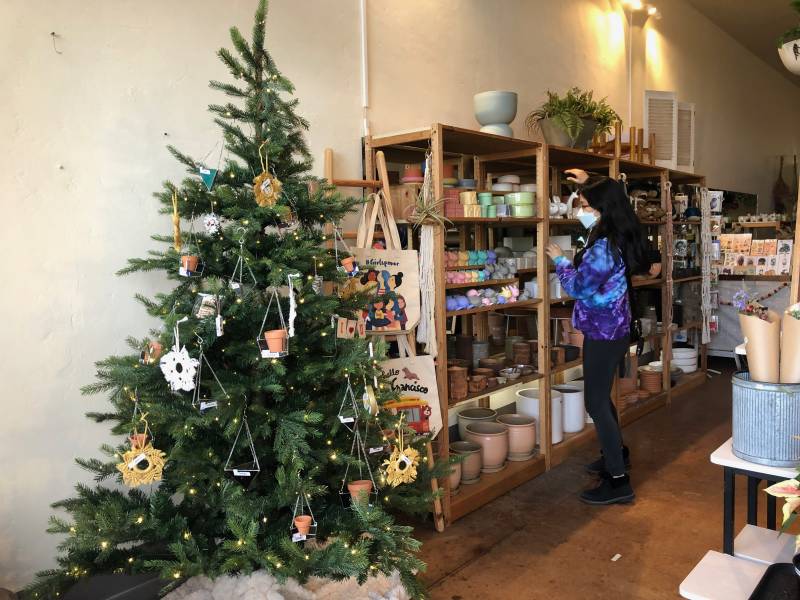 Kim's store is one of the few small businesses surviving during the pandemic. During the holidays, Kim noticed more people buying plants as gifts.